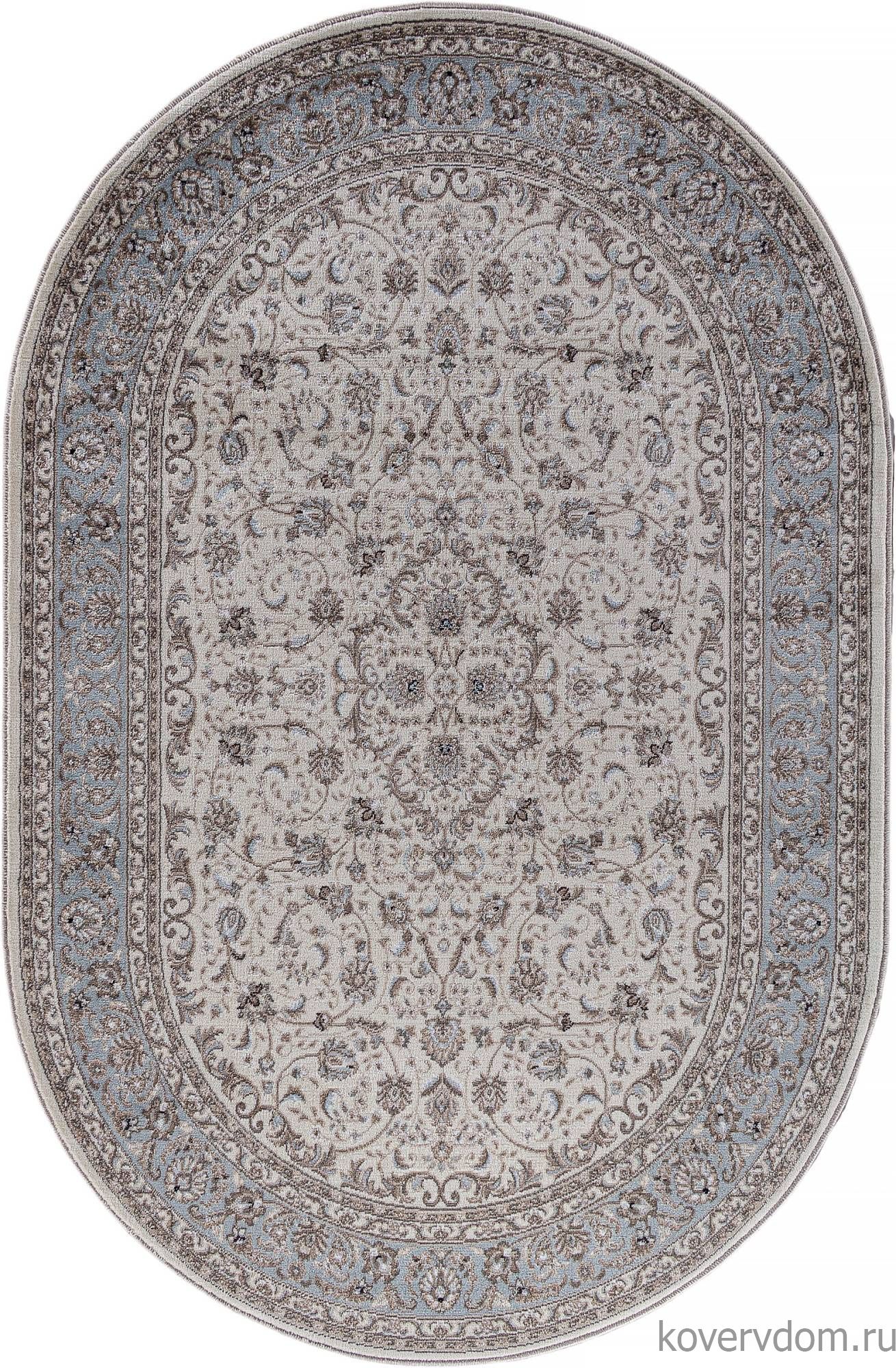 Ковер VALENCIA DELUXE F014 CREAM-L.BLUE Овал Ковер VALENCIA DELUXE F014 CREAM-L.BLUE Овал