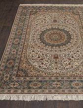 Ковер с бахромой Tibet SILK & SILK S-08 CREAM / BLUE